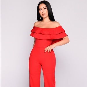 Red Fashion Nova Romper